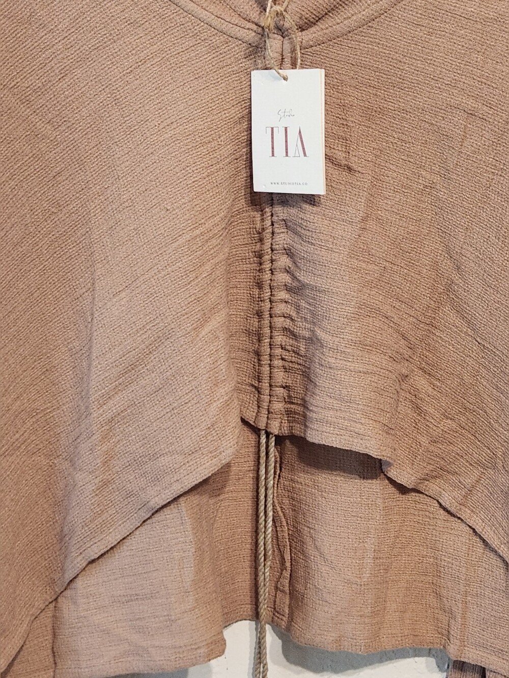 Studio TIA Ekto Kaftan - Brush Brown - Boho Crop Top - Size Small NWT - Picture 4 of 9